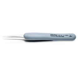 Пинсета прецизна неръждаема с гумирана дръжка ESD 123mm, 92 21 11 ESD, KNIPEX