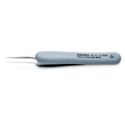 Пинсета прецизна неръждаема с гумирана дръжка ESD 112mm, 92 21 13 ESD, KNIPEX