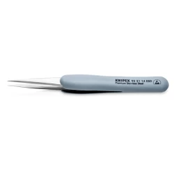 Пинсета прецизна неръждаема с гумирана дръжка ESD 130mm, 92 21 14 ESD, KNIPEX