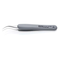 Пинсета прецизна неръждаема с гумирана дръжка ESD 122mm, 92 31 10 ESD, KNIPEX