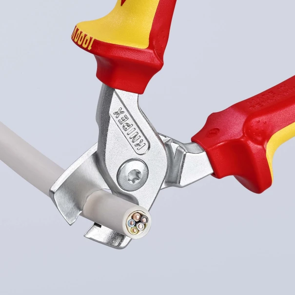 Ножица кабелна, 2K, фосфатирана StepCut®, VDE, до 50 mm², 160 mm, 95 16 160 SB, KNIPEX
