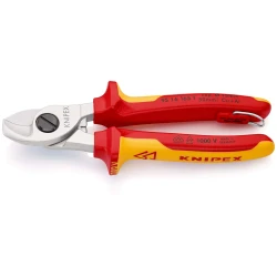 Ножица за кабели с многокомпонетни ръкохватки VDE 165 mm, 95 16 165 T, KNIPEX
