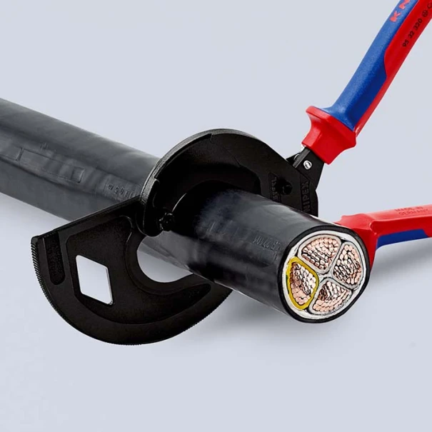 Ножица за кабели с тресчотка до 600 mm², 320mm, 95 32 320, KNIPEX