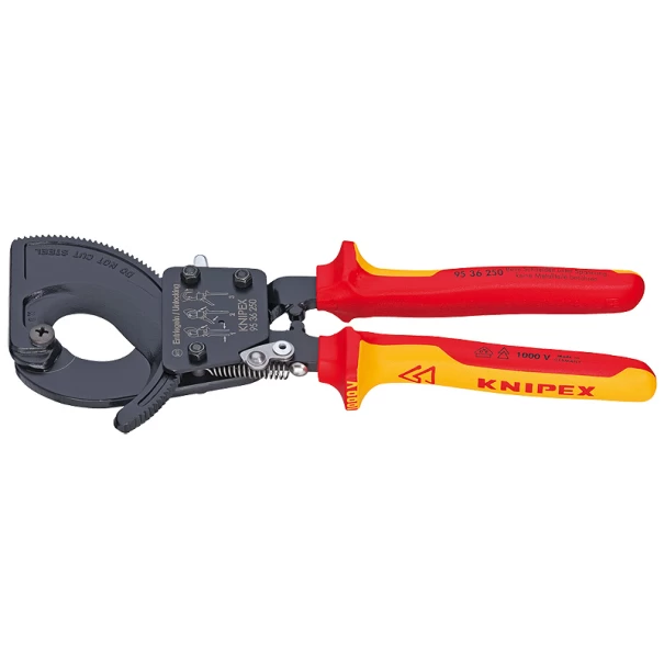 Ножица за кабели с тресчотка до 240 mm²,  250 mm, 95 36 250, KNIPEX