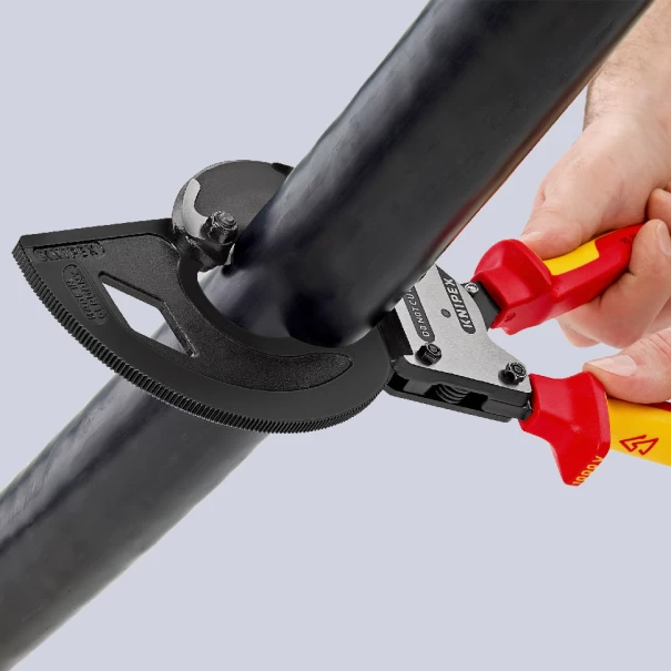 Ножица за кабели с тресчотка до 240 mm²,  250 mm, 95 36 250, KNIPEX