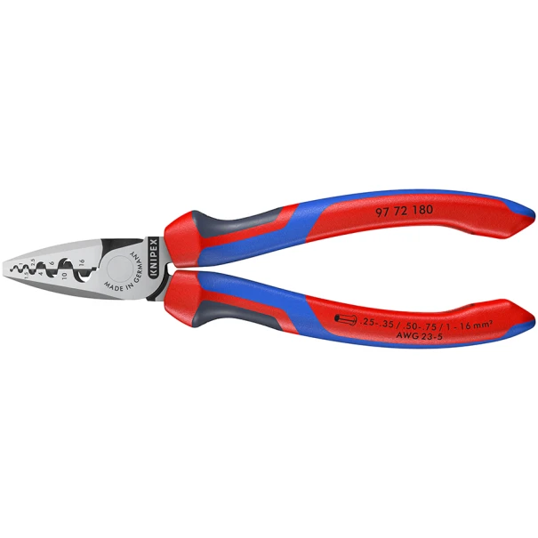 Кримпващи клещи за гилзи 3K KNIPEXtend, 0,25-16,0mm², 180mm, 97 72 180, KNIPEX