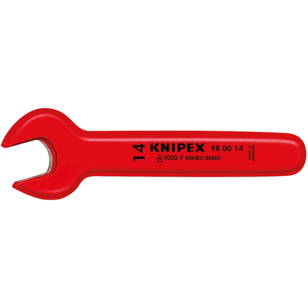 Ключ гаечен отворен изолиран, S 10mm, 98 00 10, KNIPEX