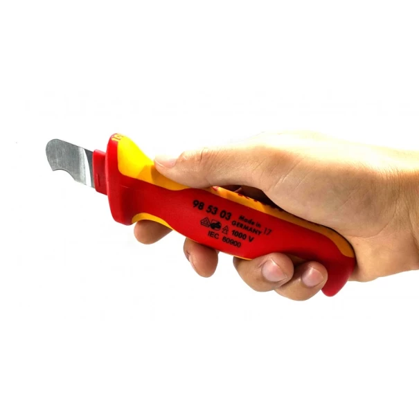 Нож са сваляне на изолация за кабели с кръгло сечение 155mm, 98 53 03, KNIPEX