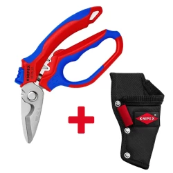 Промо сет: ножица електротехническа ъглова + чанта за колан, KNIPEX