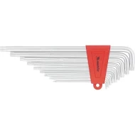 Комплект ключове инбусни TORX, 9бр: T10-T50, удължени, матирани, 123079, MTX