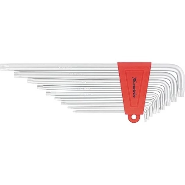 Комплект ключове инбусни TORX, 9бр: T10-T50, удължени, матирани, 123079, MTX