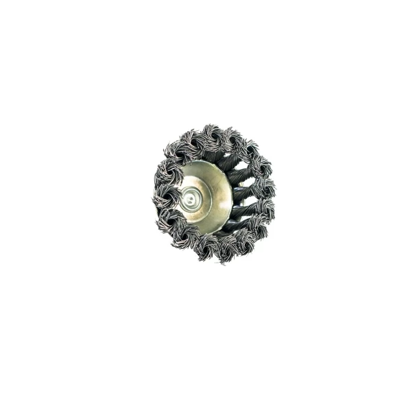Четка 75mm, чашковидна с опашка, вълнообразна стоманена тел, 744789, MTX
