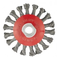 Четка за ъглошлайф 115mm, М14, плоска, усукана на плитки стоманена тел, 746109, MTX