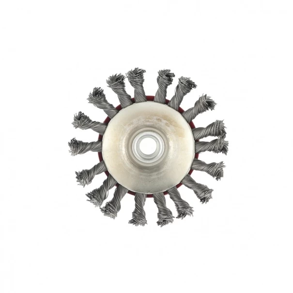 Четка за ъглошлайф 115mm, М14, плоска, усукана на плитки стоманена тел, 746109, MTX