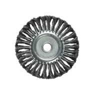 Четка за ъглошлайф, 125mm, вътрешен D 22mm, плоска, усукана стоманена тел, 746329, MTX