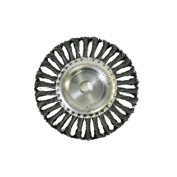 Четка за ъглошлайф, 175mm, вътрешен D 22mm, плоска, усукана стоманена тел, 746369, MTX