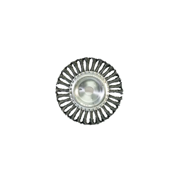 Четка за ъглошлайф, 175mm, вътрешен D 22mm, плоска, усукана стоманена тел, 746369, MTX