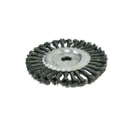 Четка за ъглошлайф, 175mm, вътрешен D 22mm, плоска, усукана стоманена тел, 746369, MTX