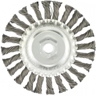 Четка за ъглошлайф, 125mm, М14, плоска, усукана на плитки стоманена тел, 746449, MTX