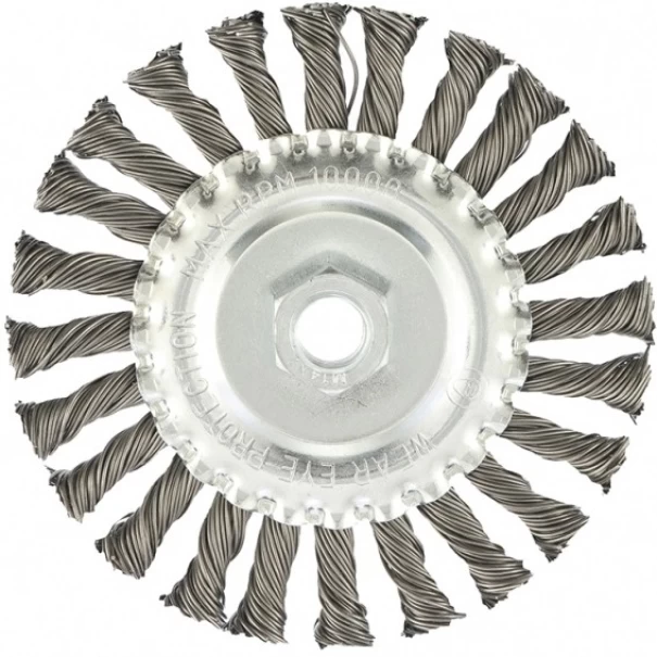 Четка за ъглошлайф, 125mm, М14, плоска, усукана на плитки стоманена тел, 746449, MTX