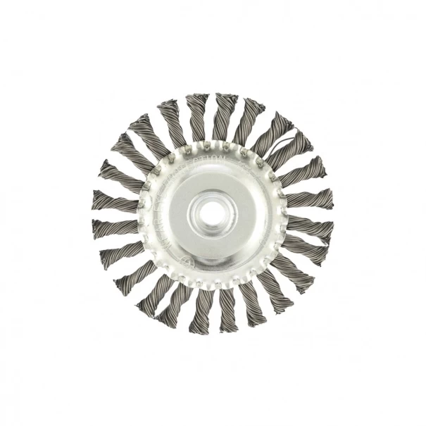 Четка за ъглошлайф, 125mm, М14, плоска, усукана на плитки стоманена тел, 746449, MTX