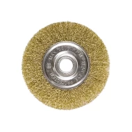 Четка за ъглошлайф, 125mm, вътрешен D 22mm, плоска, вълнообразна стоманена тел, 746569, MTX
