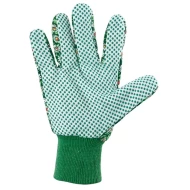 Ръкавици градински, памучни с PVC точки, маншет, M , 677628, PALISAD