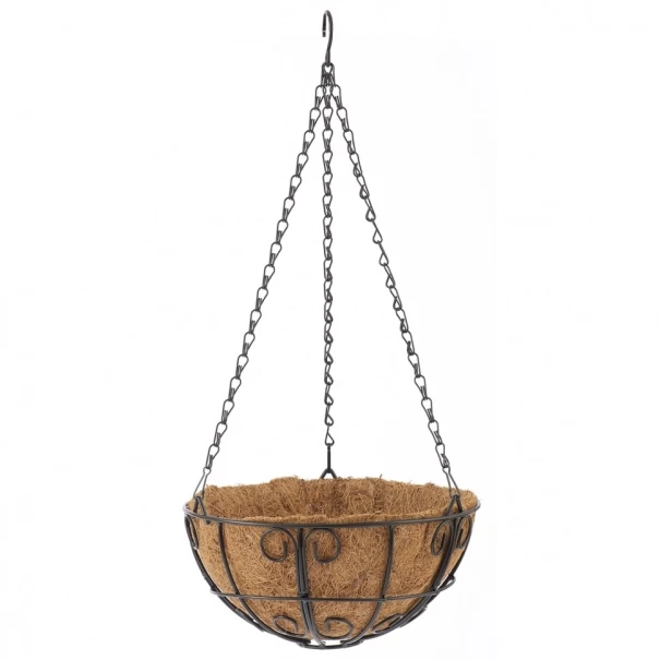 Кашпа висяща, D 25cm, метална с кокосова кошница, 690058, PALISAD