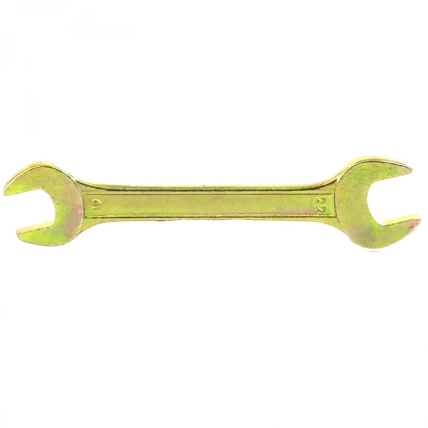 Гаечен ключ плосък отворен двустранен, 19х22mm, жълт цинк, 14311, SIBRTECH