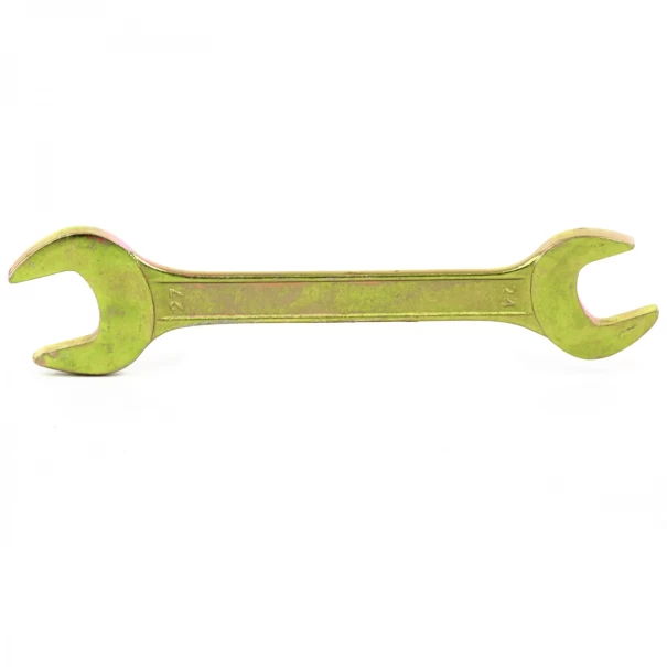 Гаечен ключ плосък отворен двустранен, 24х27mm, жълт цинк, 14314, SIBRTECH