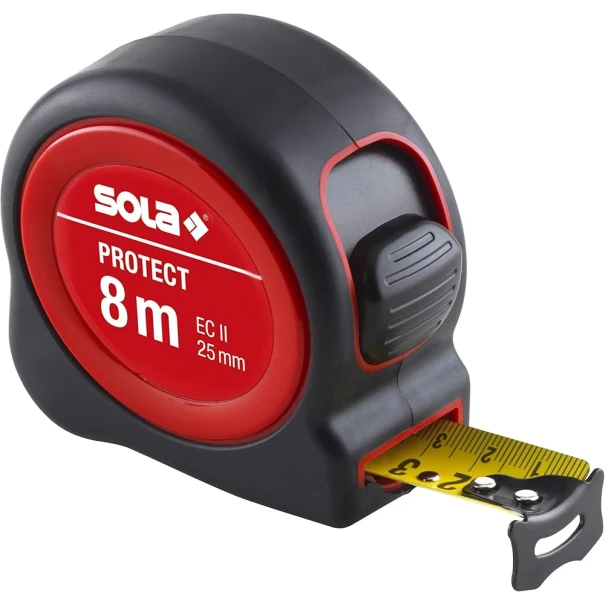 Ролетка измервателна 25 mm Protect PE 8m Клас 2, 50560801, SOLA