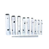 Комплект ключове глухи, цилиндрични, 6-22mm, 8бр, поцинковани, с върток, 137525, SPARTA
