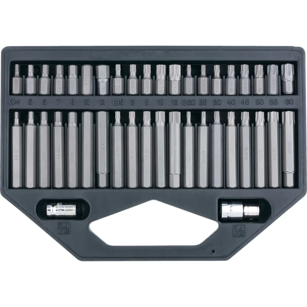 Комплект битове HEX, TORX, SPLINE, шестостен 3/8",CrV, 42бр, 11318, STELS