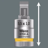 Вложка гаечна 8700 A FL за шлицови винтове, 1/4", 1x5,5x28mm, 05003321001, WERA