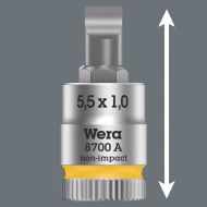 Вложка гаечна 8700 A FL за шлицови винтове, 1/4", 1,2x6,5x28mm, 05003322001, WERA