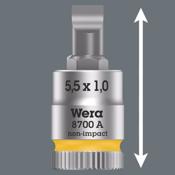 Вложка гаечна 8700 A FL за шлицови винтове, 1/4", 1,2x6,5x28mm, 05003322001, WERA