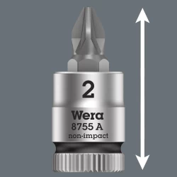 Вложка гаечна 8755 A Pozidriv Zyklop, 1/4", PZ 1x28mm, 05003353001, WERA