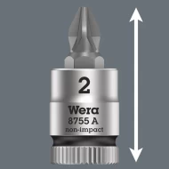 Вложка гаечна 8755 A Pozidriv Zyklop, 1/4", PZ 2x28mm, 05003354001, WERA