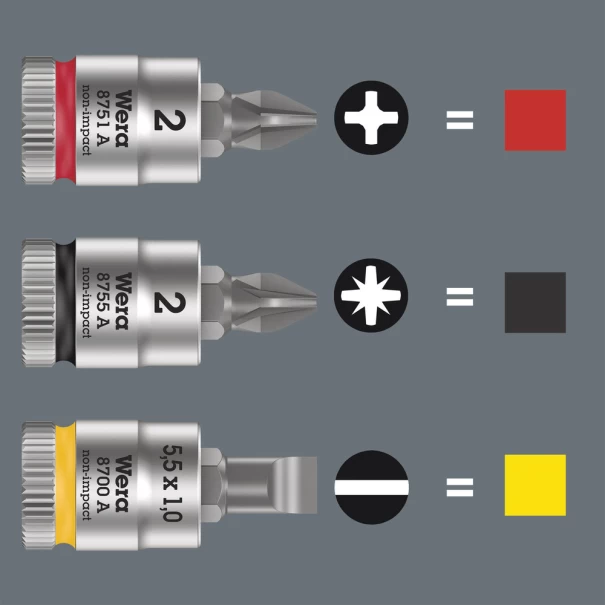 Вложка гаечна 8755 A Pozidriv Zyklop, 1/4", PZ 3x28mm, 05003355001, WERA