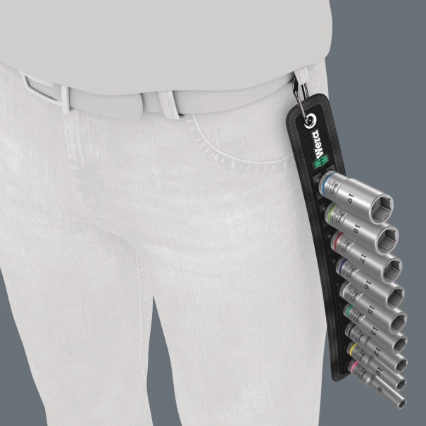 Колан с комплект вложки B Deep 1, дълги, 3/8", 9ч, 05004545001, WERA