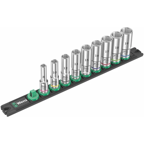 Лента магнитна с гаечни вложки Zyklop B Deep 1 3/8" 9ч, 05005440001, WERA