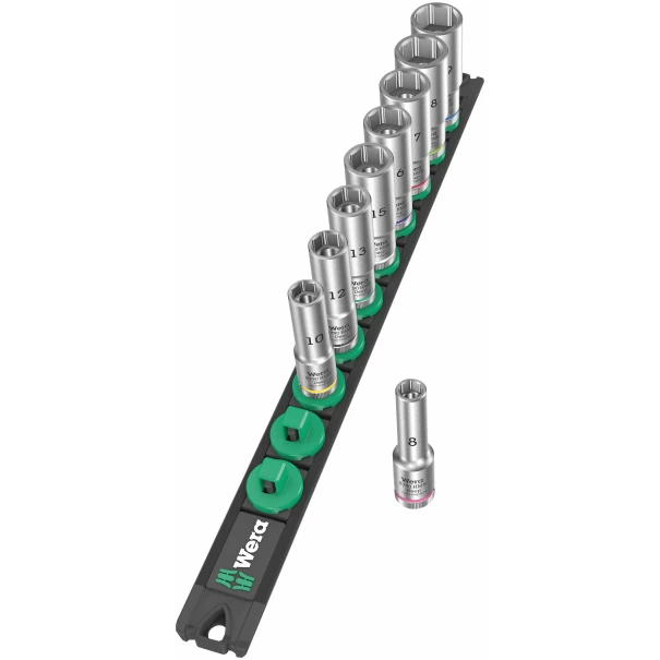 Лента магнитна с гаечни вложки Zyklop B Deep 1 3/8" 9ч, 05005440001, WERA