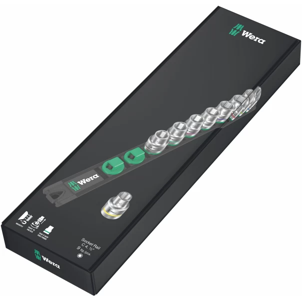 Лента магнитна с гаечни вложки Zyklop C 4 1/2" 9ч, 05005460001, WERA
