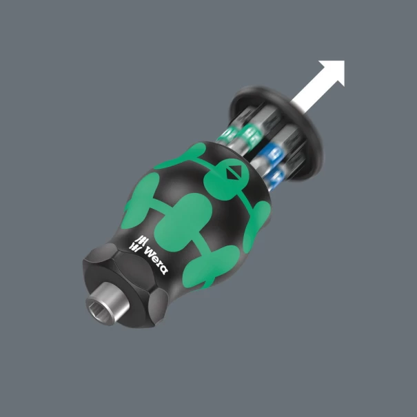 Отвертка Kraftform Kompakt Stubby М3, с магазин с битове, 6ч, 05008875001, WERA