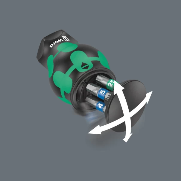 Отвертка Kraftform Kompakt Stubby М3, с магазин с битове, 6ч, 05008875001, WERA