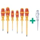 Комплект отвертки изолирани Kraftform 1060 i/1062 i/6, 6бр, 05051575001 + фазомер, WERA