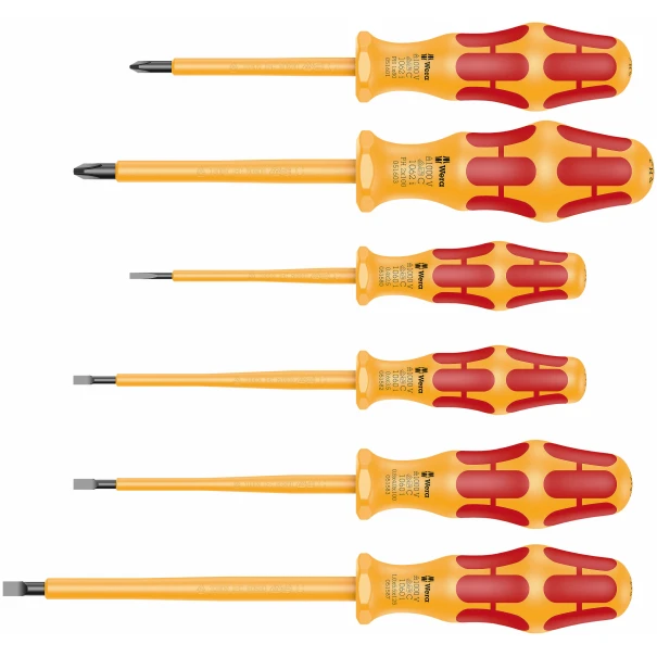 Комплект отвертки изолирани Kraftform 1060 i/1062 i/6, 6бр, 05051575001 + фазомер, WERA