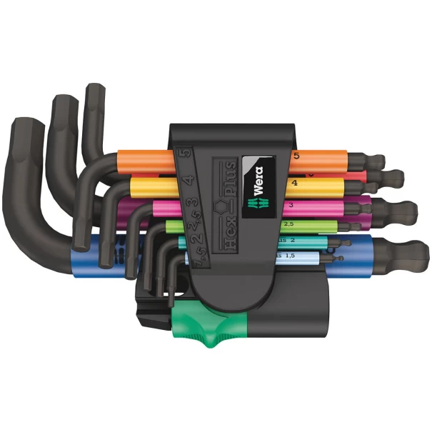 Комплект имбусни ключове 950/9 Hex-Plus Multicolour 2,  BlackLaser, 9ч, 05133164001, WERA