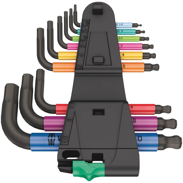 Комплект имбусни ключове 950/9 Hex-Plus Multicolour 2,  BlackLaser, 9ч, 05133164001, WERA