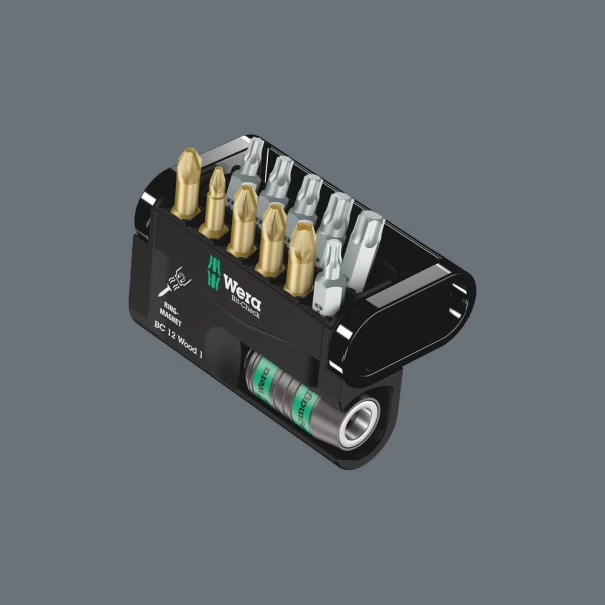 Комплект битове Bit-Check 12 Wood 1 SB, 12бр, 05136390001, WERA
